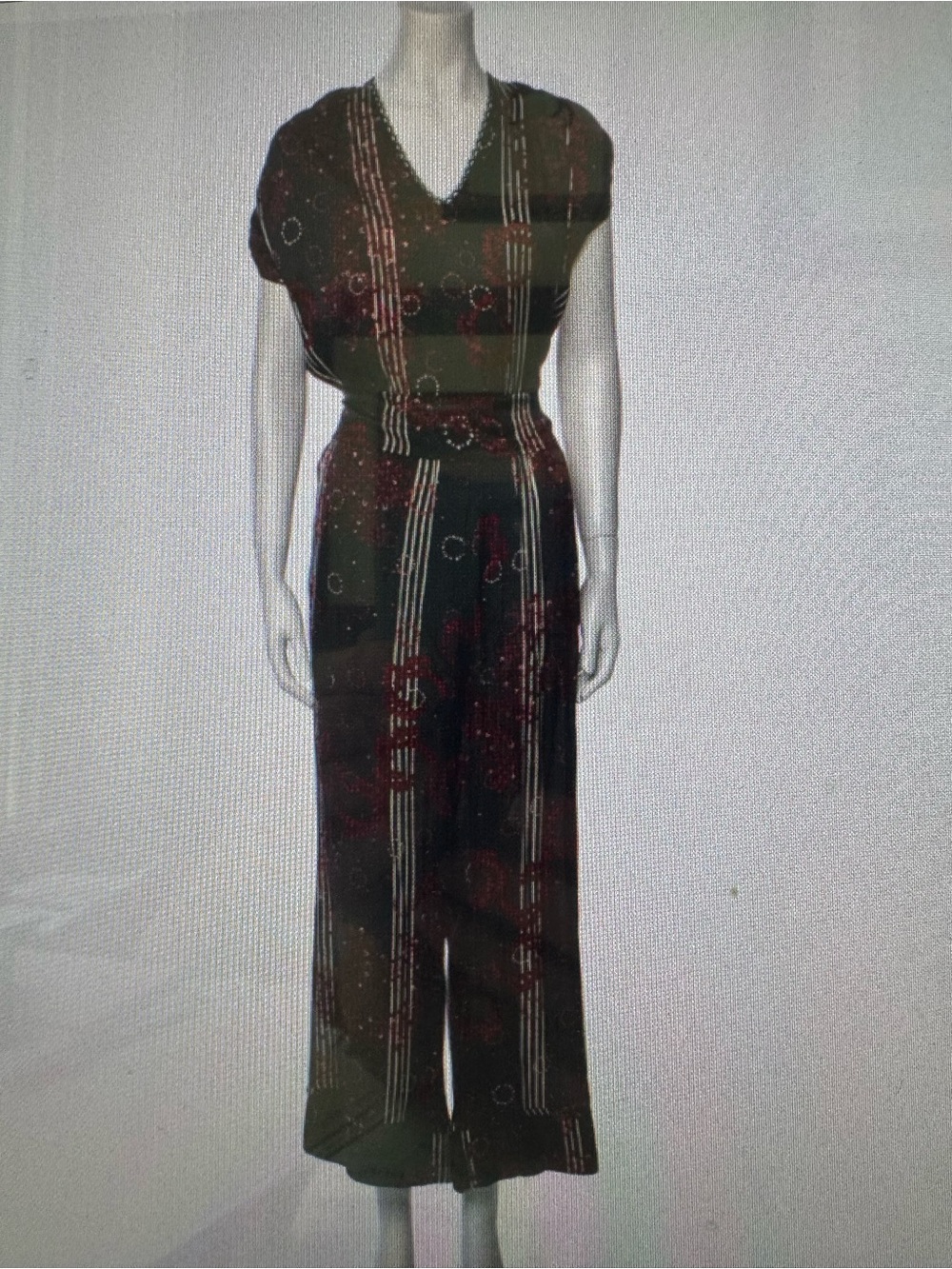 Women's black Wide-Leg Jumpsuit with Red Print by Poupette St. Barts